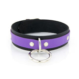1 Ring Bondage Leather Slave Collar with Locking Buckles