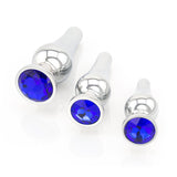Long Jeweled Chrome Butt Plugs