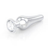 Long Jeweled Chrome Butt Plugs