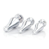 Long Jeweled Chrome Butt Plugs