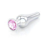 Long Jeweled Chrome Butt Plugs
