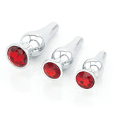 Long Jeweled Chrome Butt Plugs