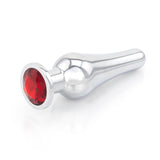 Long Jeweled Chrome Butt Plugs
