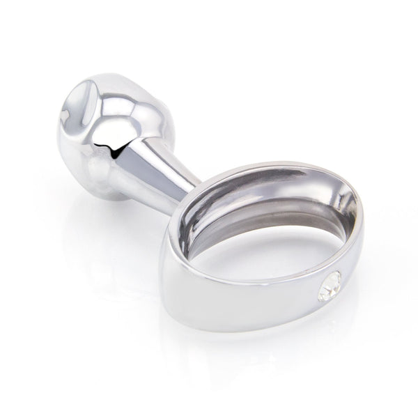 Bejeweled Stainless Steel Butt Plug and Prostate Massager with Handle Luxurious Bliss Bejeweled Stainless Steel Butt Plug and Prostate Massager with Handle Luxurious Bliss