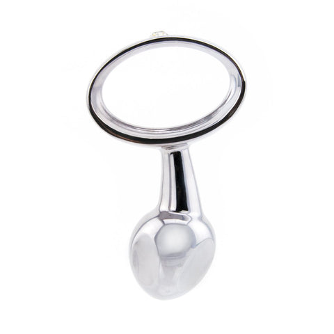 Bejeweled Butt Plug with Handle - Stainless Steel