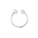 Stainless Steel Horseshoe Beaded Glans Cock Ring