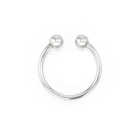 Stainless Steel Horseshoe Beaded Glans Cock Ring