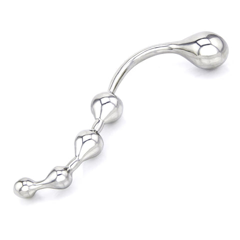 Stainless Steel Twisted Dildo with 4 Bulbs
