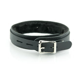 1 Ring Bondage Leather Slave Collar with Faux Fur Lining