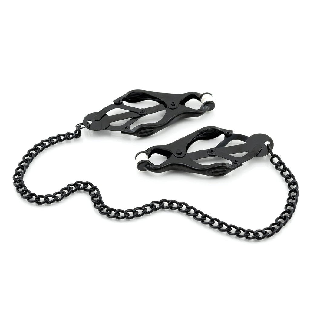 Clover Nipple Clamps with Chain - Black