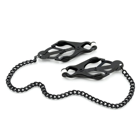 Clover Nipple Clamps with Chain - Black