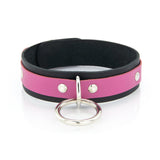 1 Ring Bondage Leather Slave Collar with Locking Buckles