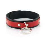 1 Ring Bondage Leather Slave Collar with Locking Buckles