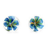 CyberGlass Ben Wa Glass Balls, Blue Blossom