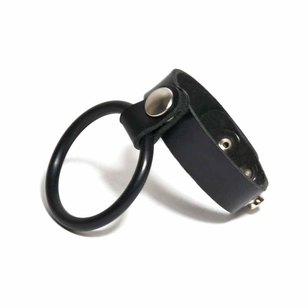 Leather and Silicone Duo Cock Ring
