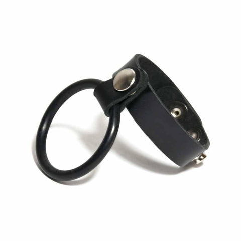 Leather and Silicone Duo Cock Ring
