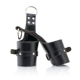 Heavy Duty Leather Suspension Cuffs with Faux Fur