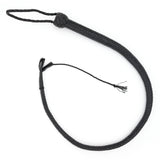 Single Tail Leather Whip – Black