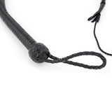 Single Tail Leather Whip – Black