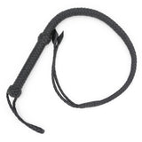 Twin Tail Leather Whip – Black