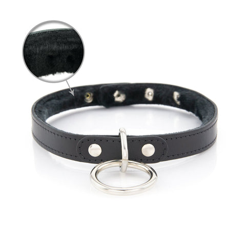 Standard Slave Collar - Faux Fur Lining