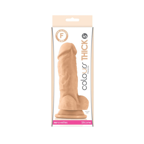 Silicone Pleasure Colours Thick Dildo, Nude