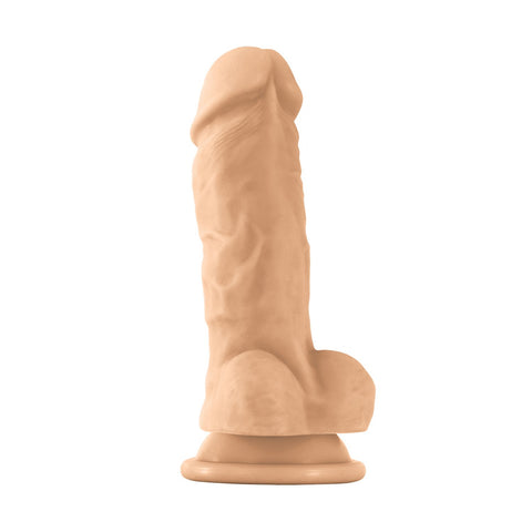 Silicone Pleasure Colours Thick Dildo, Nude