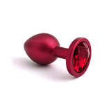 Classic Jeweled Matte Red Butt Plugs