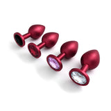 Classic Jeweled Matte Red Butt Plugs