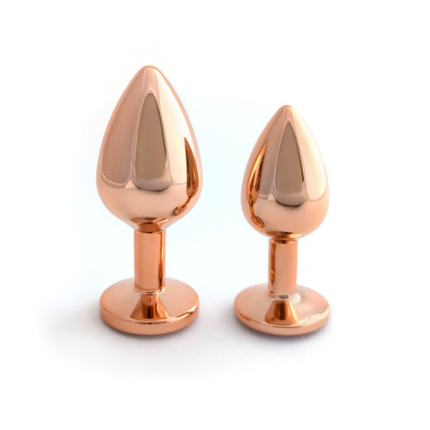 Classic Jeweled Rose Gold Anodized Butt Plugs