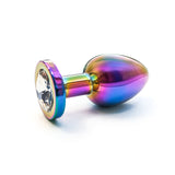 Jeweled Stainless Steel Butt Plugs - Rainbow