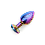 Jeweled Stainless Steel Butt Plugs - Rainbow