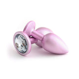Classic Jeweled Matte Pink Metal Butt Plugs