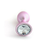 Classic Jeweled Matte Pink Metal Butt Plugs