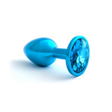 Classic Jeweled Blue Anodized Butt Plugs