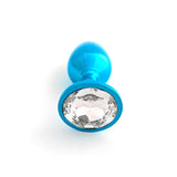 Classic Jeweled Blue Anodized Butt Plugs