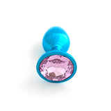 Classic Jeweled Blue Anodized Butt Plugs