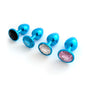 Classic Jeweled Blue Anodized Butt Plugs