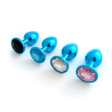 Classic Jeweled Blue Anodized Butt Plugs