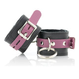 Leather Locking Cuffs, Faux Fur Lining