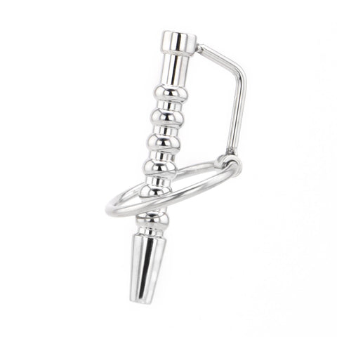Ribbed Urethral Penis Plug with Glans Ring