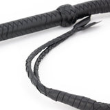 Twin Tail Leather Whip – Black